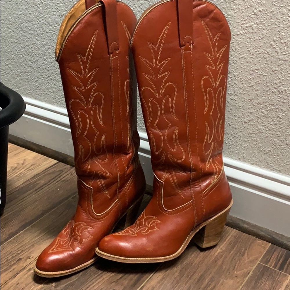 Vintage Miss Capezio Tall Leather Cowboy Boots